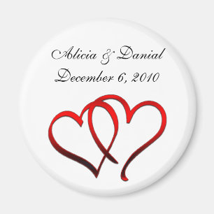 Red Hearts Save the Date Magnet
