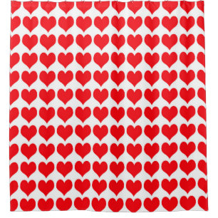 Red Hearts Shower Curtain