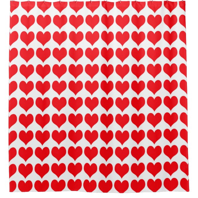 Red Hearts Shower Curtain (Front)