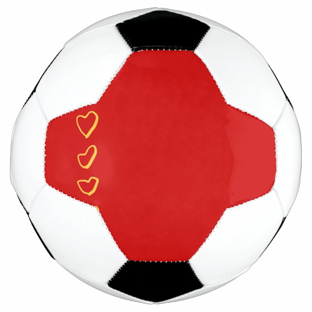 Red Hearts Soccer Ball (Front)