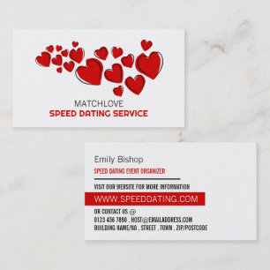 Red Hearts, Speed Dating Event Organizer Business Card