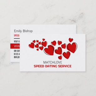 Red Hearts, Speed Dating Event Organizer Business Card
