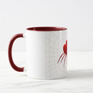Red Hearts Spider Mug