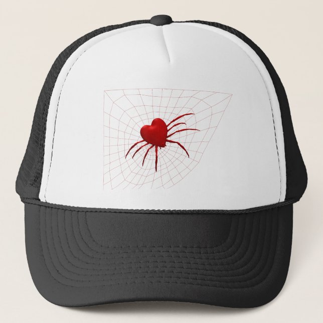 Red Hearts Spider Trucker Hat (Front)