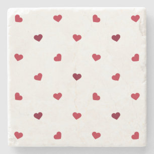 Red Hearts Stone Coaster