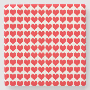 Red Hearts Stone Coaster