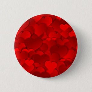 Red Hearts Texture 6 Cm Round Badge