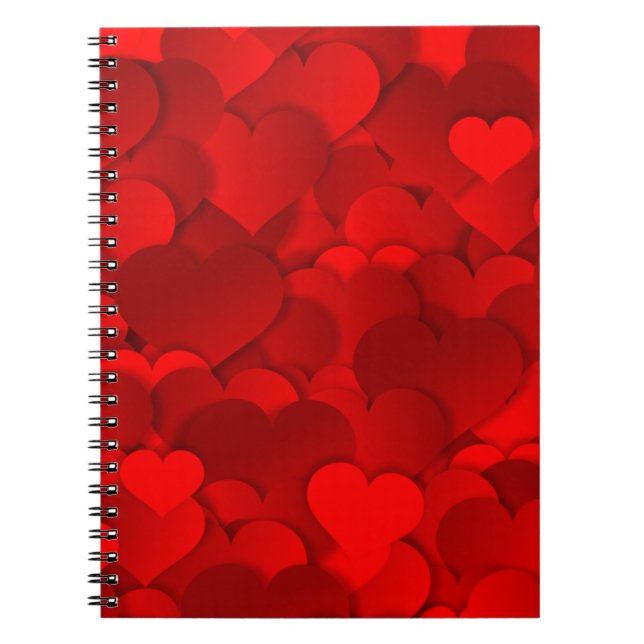 Red Hearts Texture Notebook (Front)