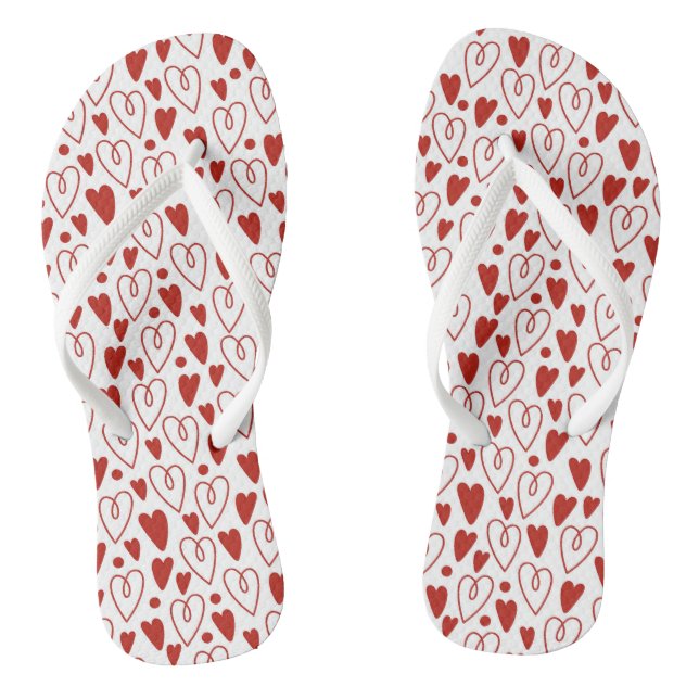 Red Hearts Thongs (Footbed)