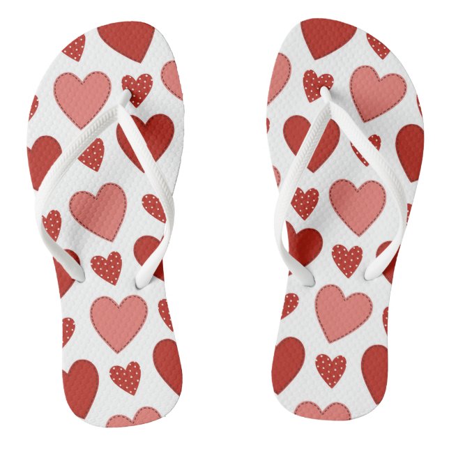 Red Hearts Thongs (Footbed)