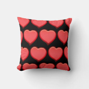 Red Hearts Throw Pillow