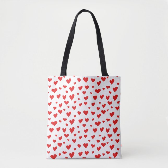 Red Hearts Tote Bag (Front)