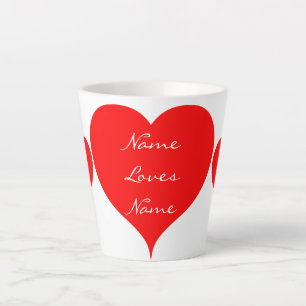 Red Hearts Valentine Thunder_Cove Latte Mug
