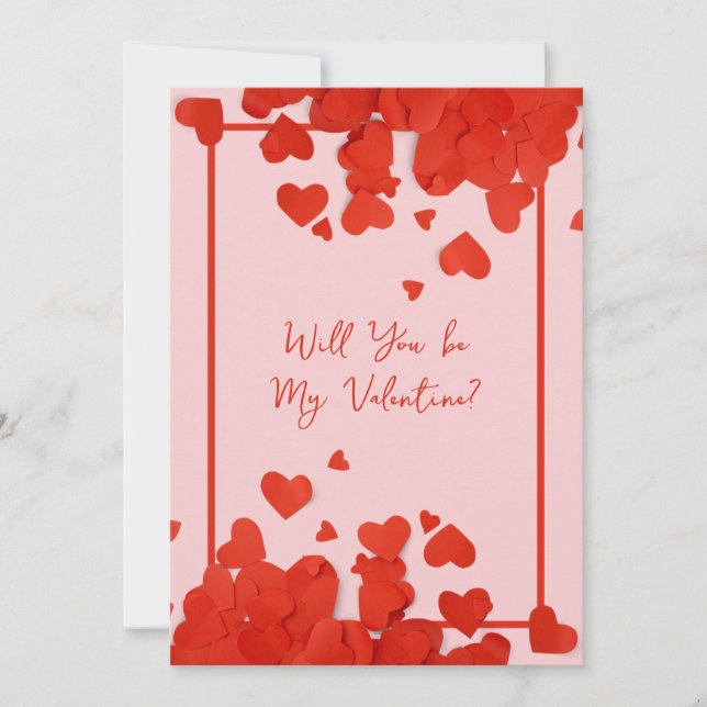 Red Hearts Valentine's Day Card Anniversary Card  (Front)