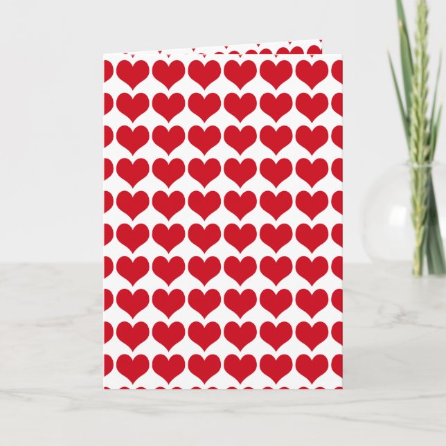 Red Hearts ~ Valentines Day Holiday Card (Front)