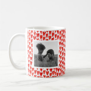 Red Hearts Valentine's Day Photo Coffee Mug