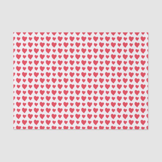 Red Hearts Valentine's Day Tissue Paper (Front)