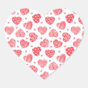 Red Hearts Valentine's day Wedding Heart Sticker