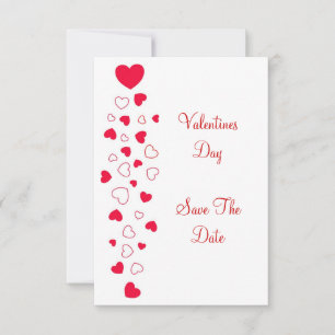 Red Hearts Valentines Day Wedding Save The Date
