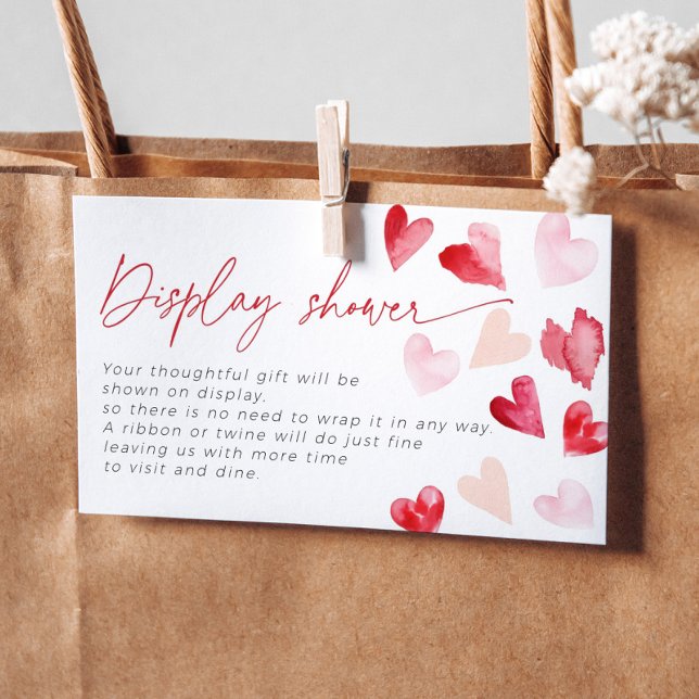 Red Hearts Valentines Display Shower Bridal Enclosure Card (Creator Uploaded)