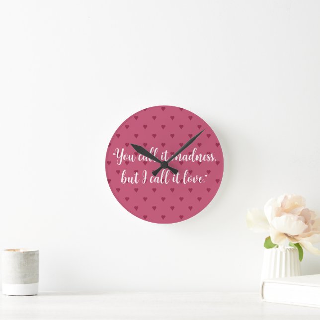 Red Hearts Wall Clock (Home)