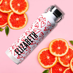 Red Hearts Water Bottle