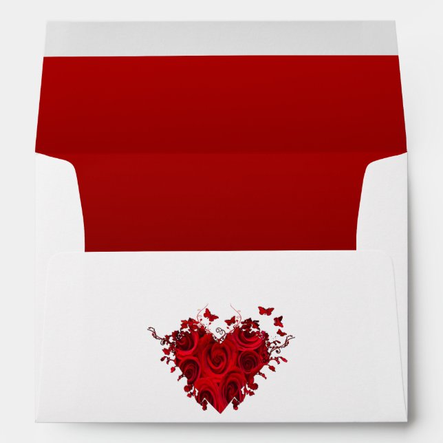 Red Hearts Wedding Envelopes (Back (Bottom))