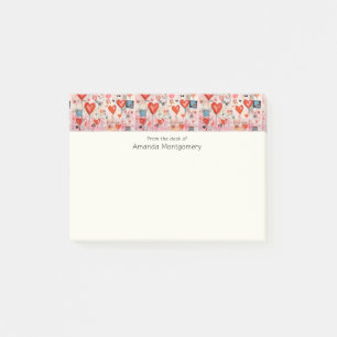 Red Hearts Whimsical Love Pattern Post-it Notes