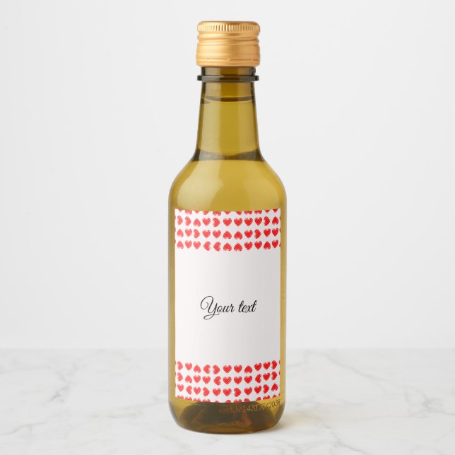 Red hearts wine label (Front)