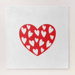 Red Hearts With Little Hearts Jigsaw Puzzle