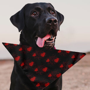Red Hearts with Sparkles and Dots Bandana