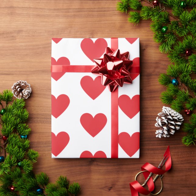 Red Hearts Wrapping Paper (Holiday Gift)