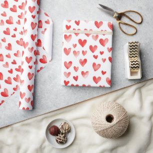 Red Hearts Wrapping Paper