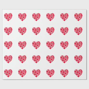 Red hearts wrapping paper