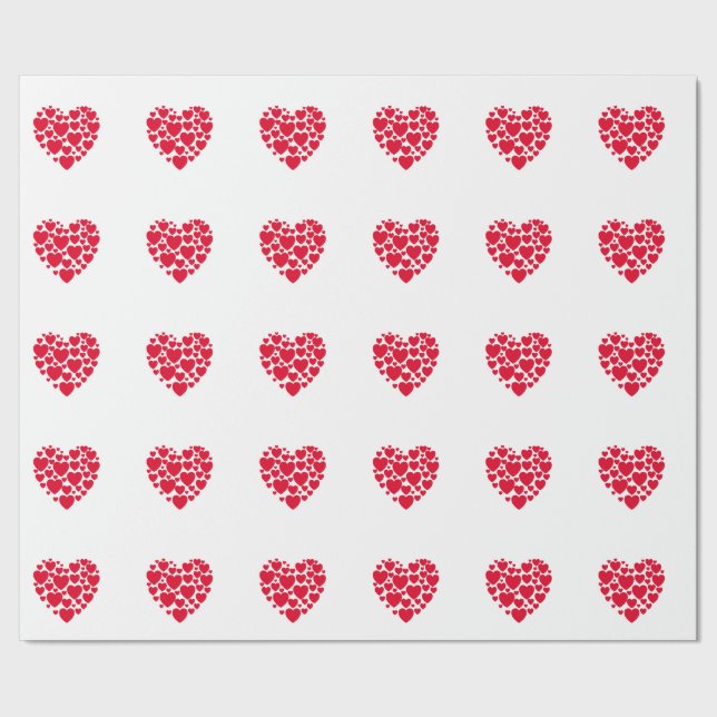 Red hearts wrapping paper (Seam)