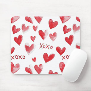 Red Hearts XOXO Love Mouse Pad