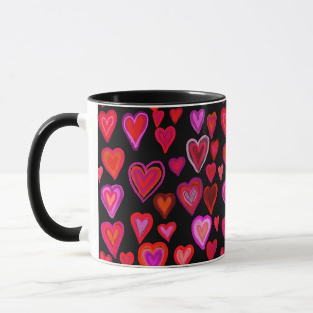 Red hearty design mug (Left)