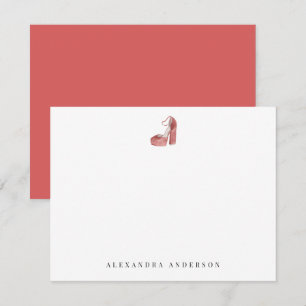 Red Heeled Sandal Personal Stationery Note Card