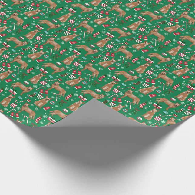 Red Heeler Cattle Dog Christmas Wrapping Paper (Corner)