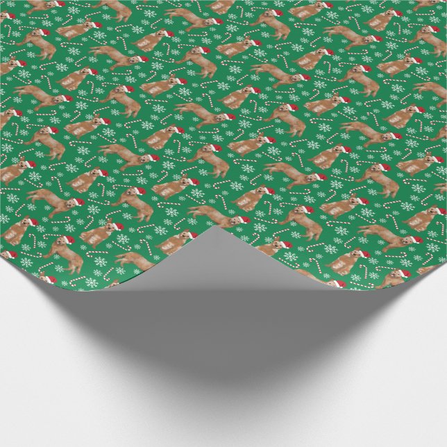 Red Heeler Christmas Cattle Dog Wrapping Paper (Corner)