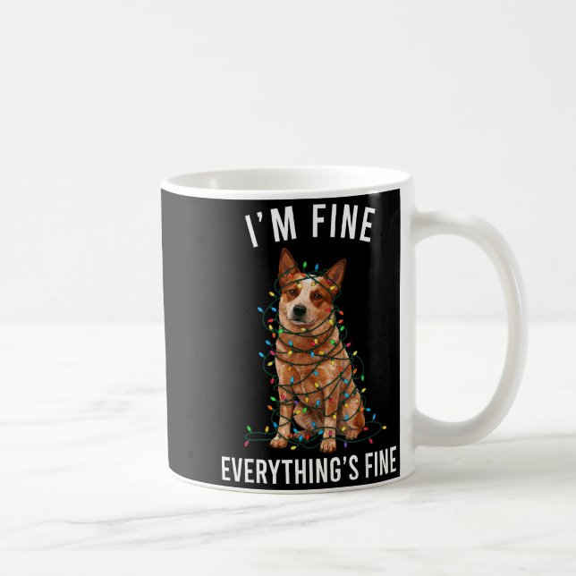 Red Heeler Christmas I'm Fine Everything Is Fine  Coffee Mug (Right)
