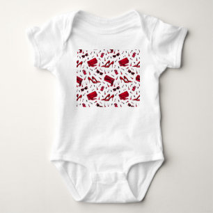 Red heels, fashion accessories pattern. baby bodysuit