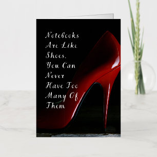 Red Heels Notebooks are like shoes  Foil Greeting Card
