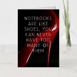Red Heels Notebooks are like shoes  Foil Greeting Card<br><div class="desc">Red Heel Notebooks are like shoes At MotherEagle Inspires, we blend the soul-stirring power of poetry with beautifully crafted everyday items to create gifts that inspire, comfort, and elevate your space. Each product—from mugs and apparel to home décor and stationery—features original poems designed to resonate with your heart and spark joy...</div>