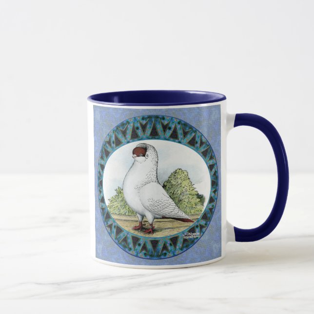 Red Helmet Pigeon Design Mug (Right)