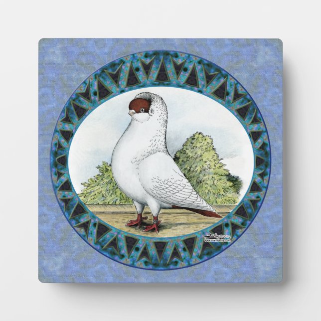 Red Helmet Pigeon Design Plaque (Front)