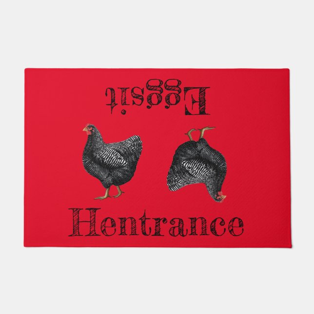 Red Hen Door Mat Farmhouse Hentrance Eggit (Front)