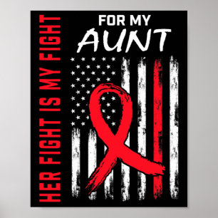 Red Her Fight Aunt Heart Disease Awareness Usa Fla Poster