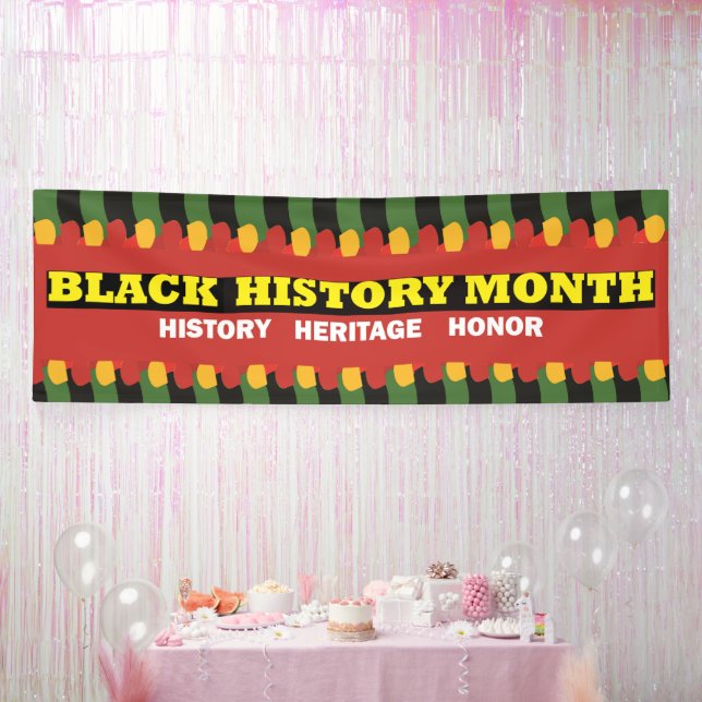 Red Heritage Banner - Black History Month (Party)