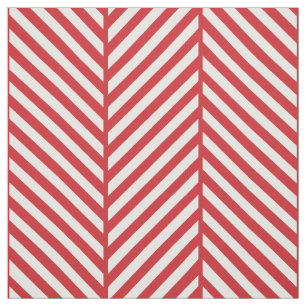 Red Herringbone Large Scale Fabric